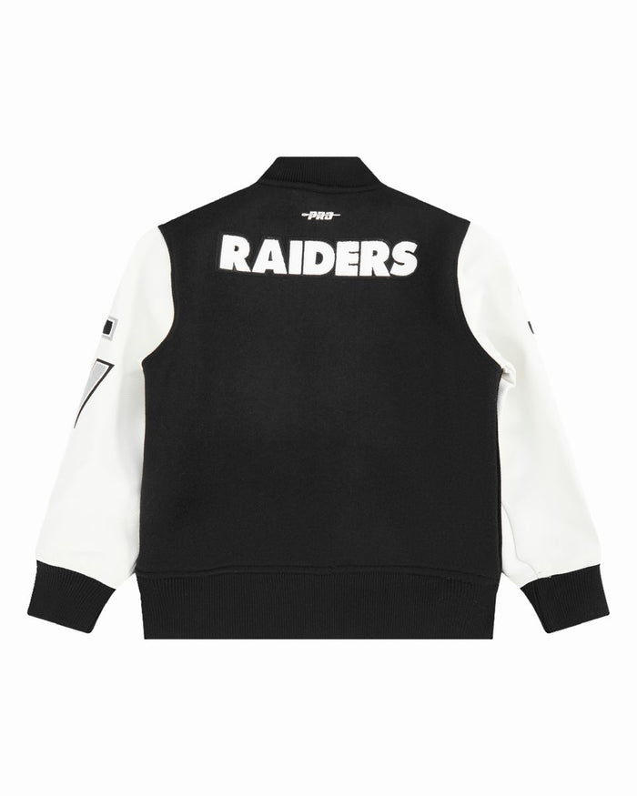 KIDS PRO STANDARD VARSITY JACKET RAIDERS - BLACK /WHITE