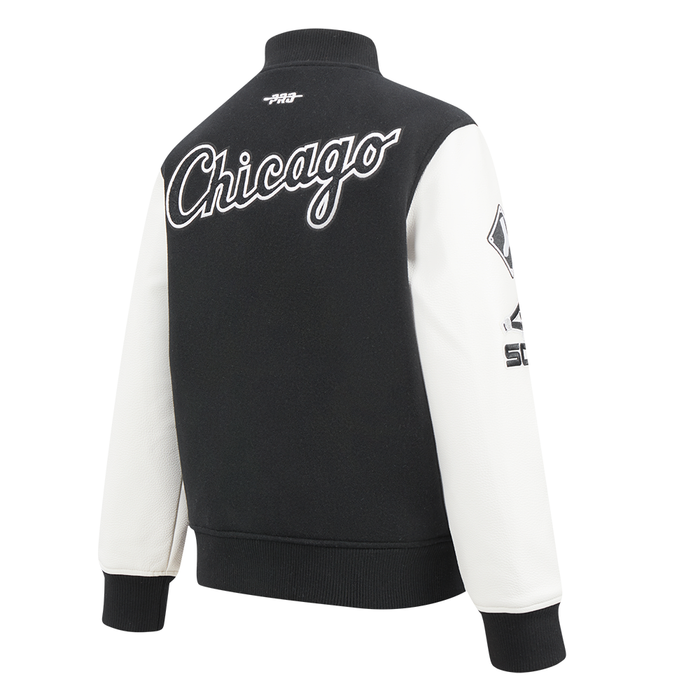 KIDS PRO STANDARD VARSITY JACKET WHITE SOX -  BLK/WHI