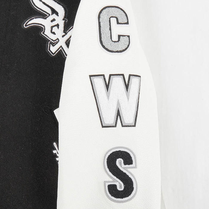 KIDS PRO STANDARD VARSITY JACKET WHITE SOX -  BLK/WHI