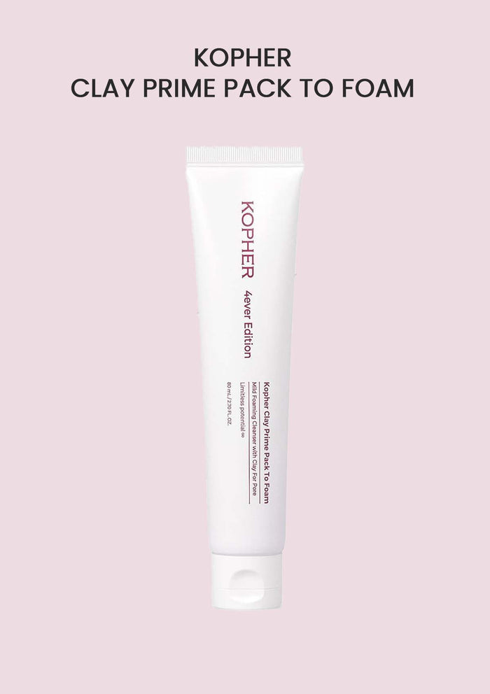 Kopher clay prime pack to foam tube on a pink background