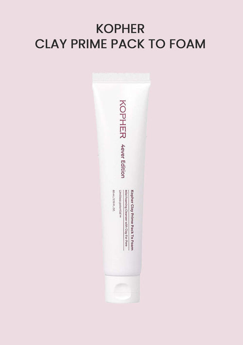 Kopher clay prime pack to foam tube on a pink background