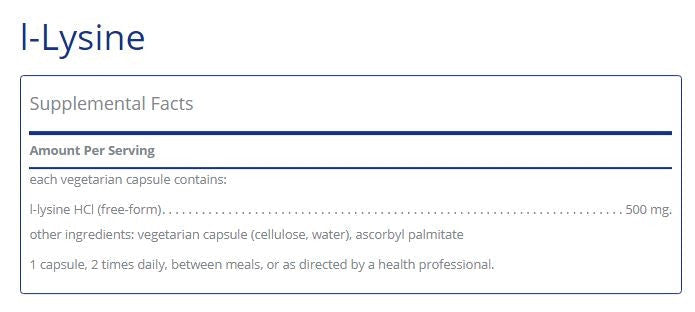 l-Lysine 90 capsules by Pure Encapsulations