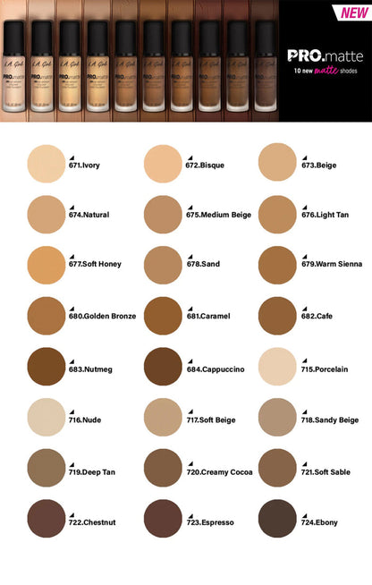 LA GIRL PRO Matte Foundation - ikatehouse