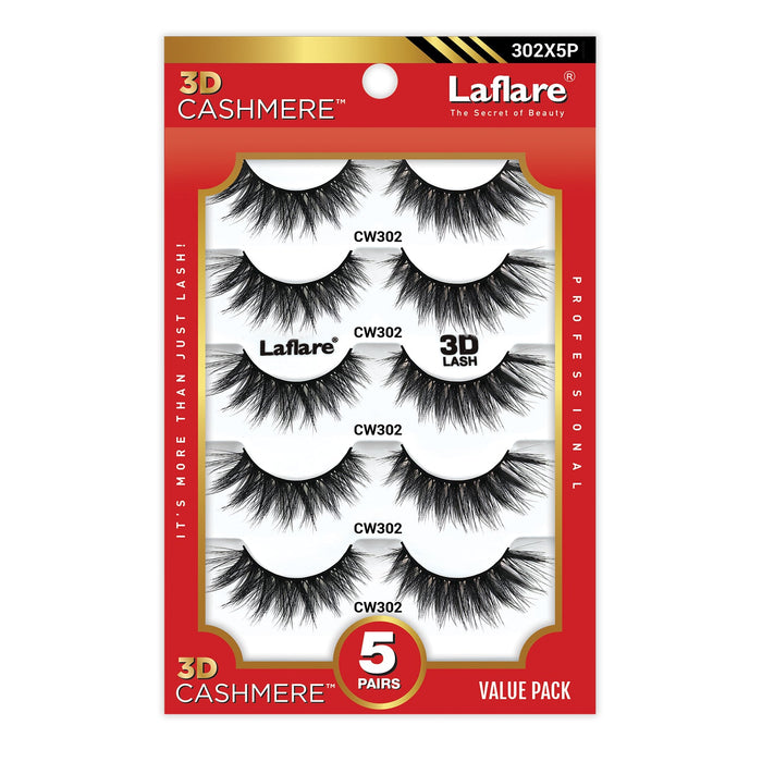 Laflare 3D Cashmere Eyelashes Value Pack 5 Pairs - ikatehouse