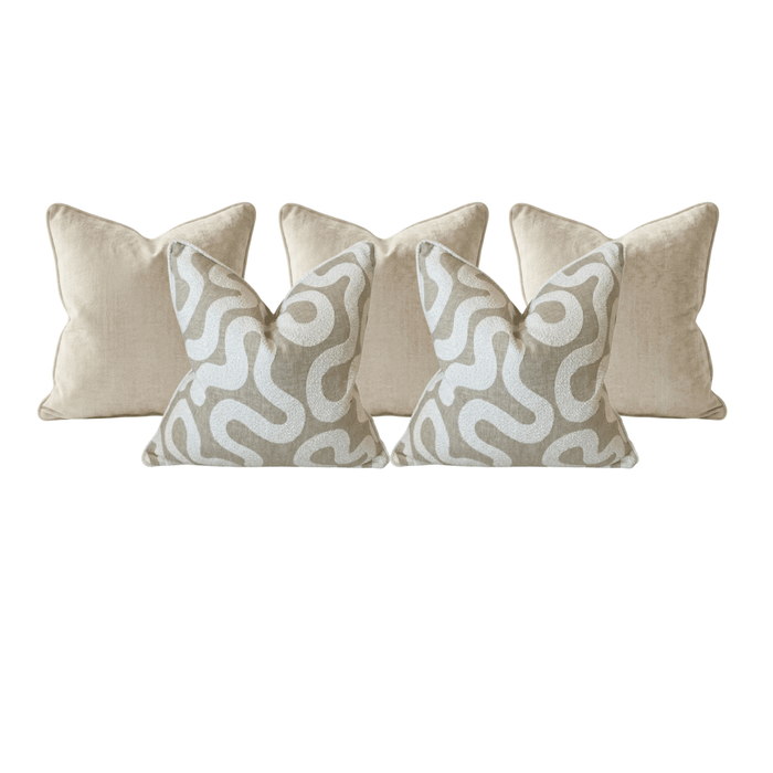 Laidback Luxe Cushion Covers Bundle - Set of 5 Textiles