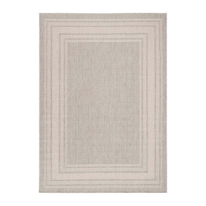Lara Grey Indoor Outdoor Rug with Cream Border Textiles