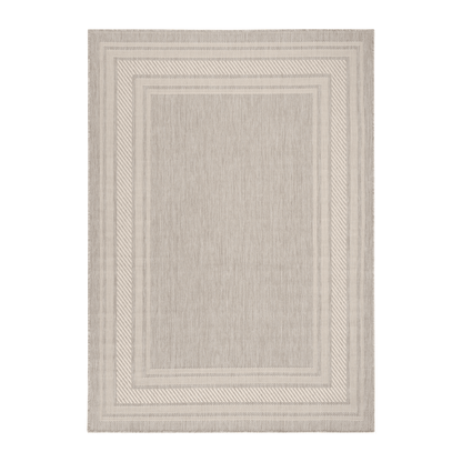 Lara Grey Indoor Outdoor Rug with Cream Border Textiles