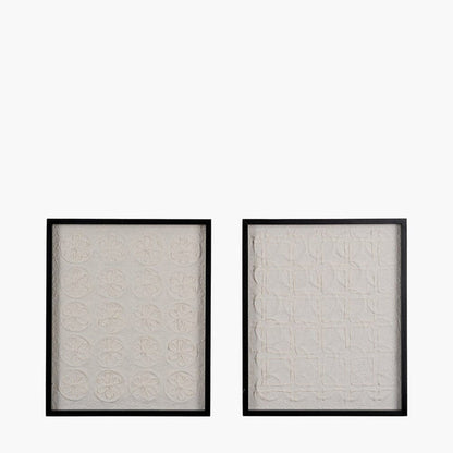 Laurel Circular Patterned Paper Wall Art with Black Frame - Set of 2 Accessories