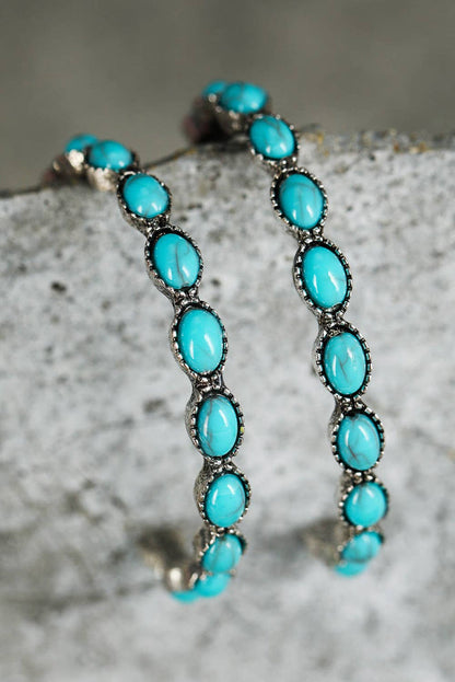 LDC Gem Inlay Retro C-shape earrings by Little Daisy Closet featuring colorful gem accents and a vintage-inspired design.