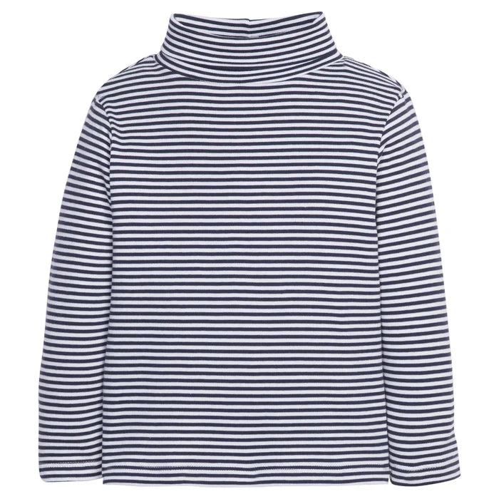 LE Striped Turtleneck-Navy