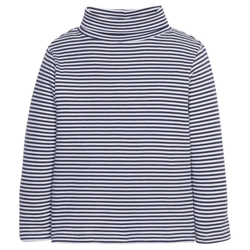 LE Striped Turtleneck-Navy