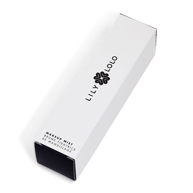 Lily Lolo Makeup Mist with box packaging — vegan gluten-free GMO-free cruelty-free makeup fixing spray