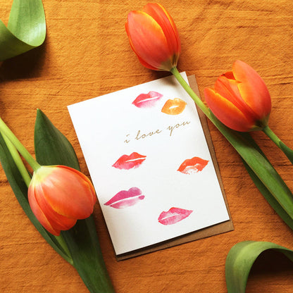 Lips I Love You Greeting Card