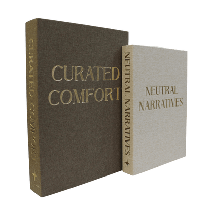 Lisle Cream & Brown Linen Effect Decorative Book Boxes - Set of 2 Accessories