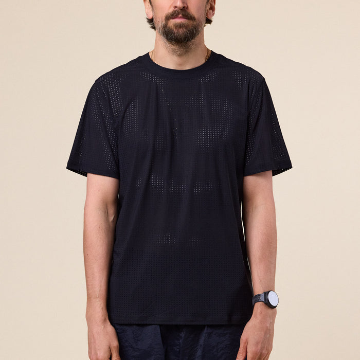 Literary Sport - James Perforated Run T-Shirt - Black
