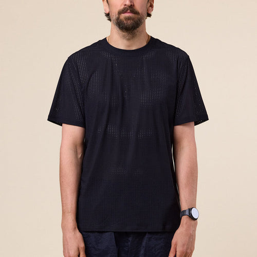 Literary Sport - James Perforated Run T-Shirt - Black