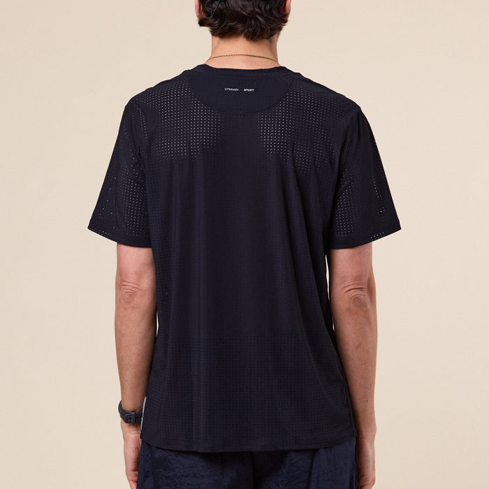 Literary Sport - James Perforated Run T-Shirt - Black