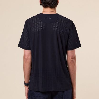Literary Sport - James Perforated Run T-Shirt - Black