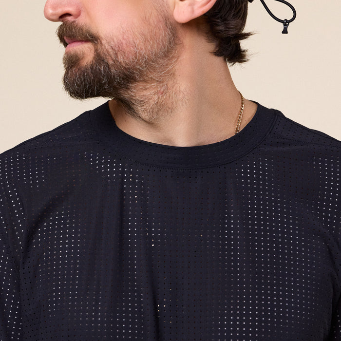 Literary Sport - James Perforated Run T-Shirt - Black