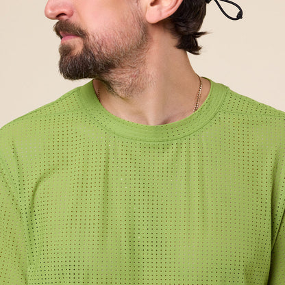 Literary Sport - James Perforated Run T-Shirt - Verdant
