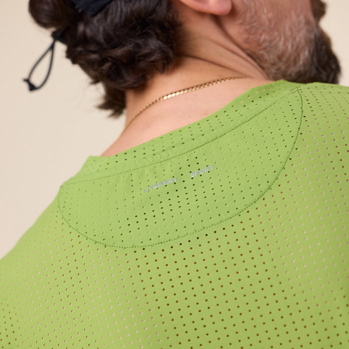 Literary Sport - James Perforated Run T-Shirt - Verdant