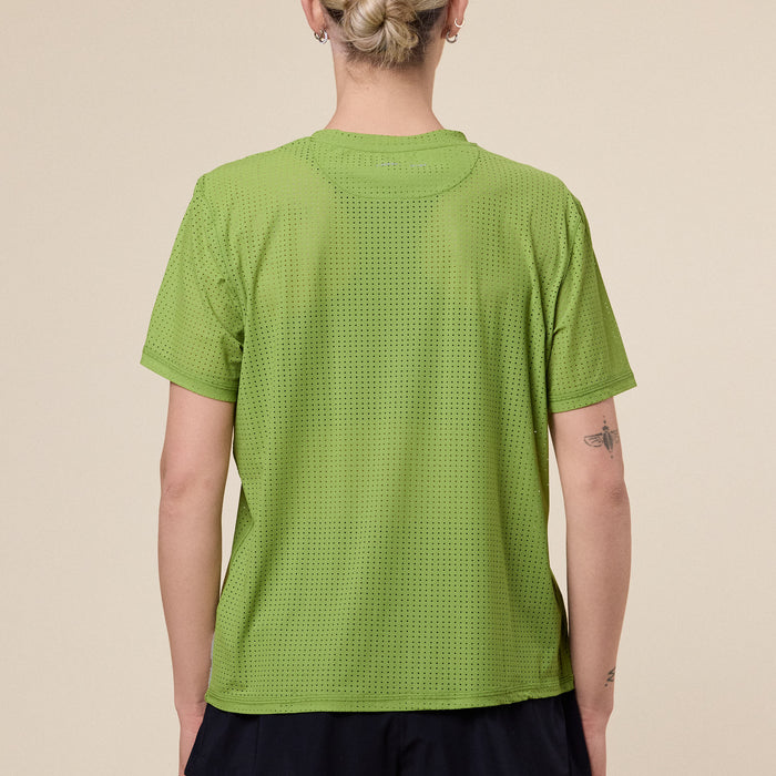 Literary Sport - Magda Perforated Run T-Shirt - Verdant