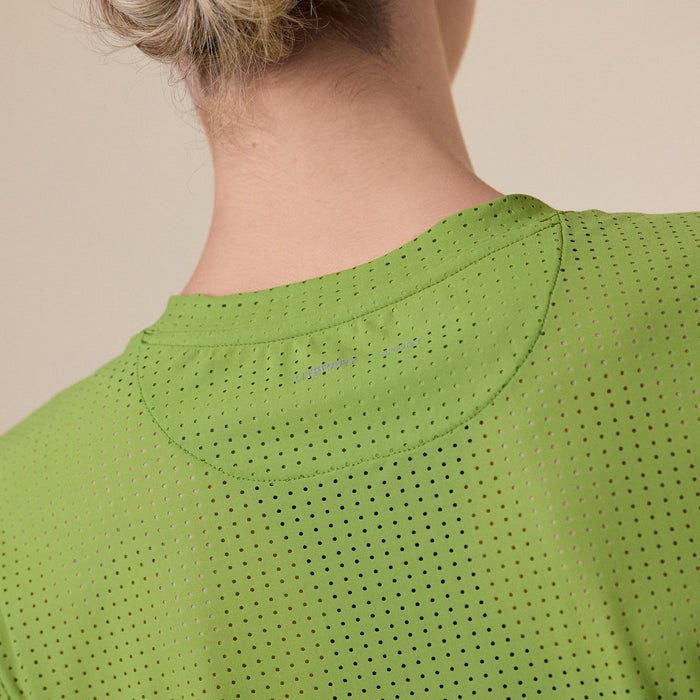Literary Sport - Magda Perforated Run T-Shirt - Verdant