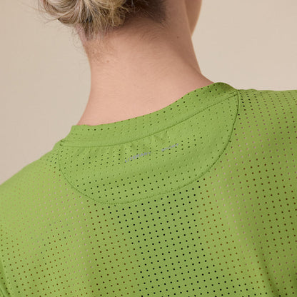 Literary Sport - Magda Perforated Run T-Shirt - Verdant