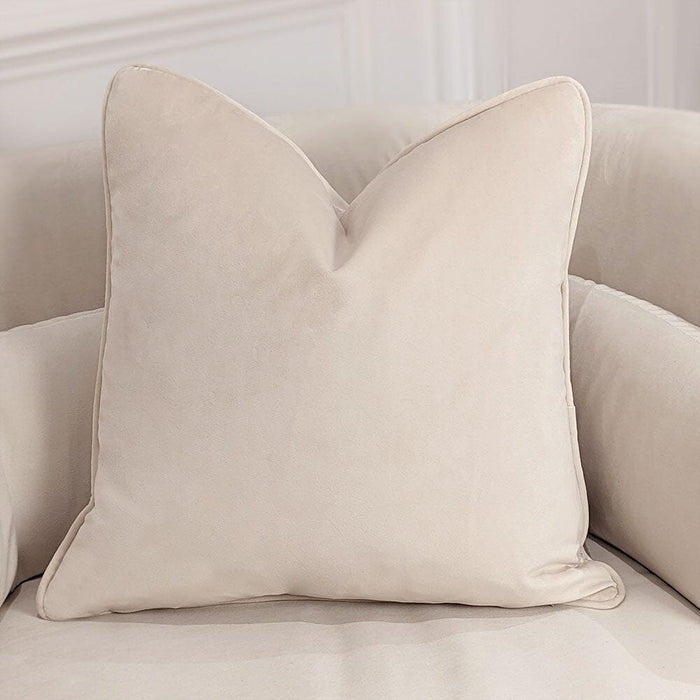 London Oyster Feather Filled Velvet Cushion - 46x46cm Textiles