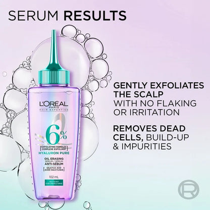 LOREAL PARIS Elvive Hyaluron Pure Oil Erasing Serum سيروم لوريال باريس لتنقية فروة الرأس وتوازن الزيوت