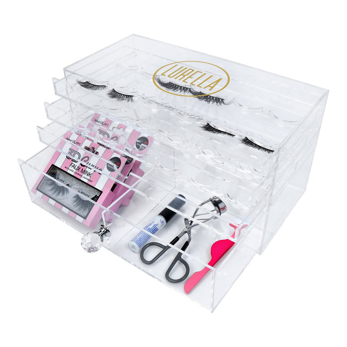 Lurella Clear Acrylic Eyelash Accessory Organizer Box 4 Layers - ikatehouse