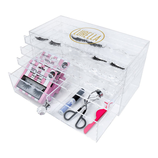 Lurella Clear Acrylic Eyelash Accessory Organizer Box 4 Layers - ikatehouse