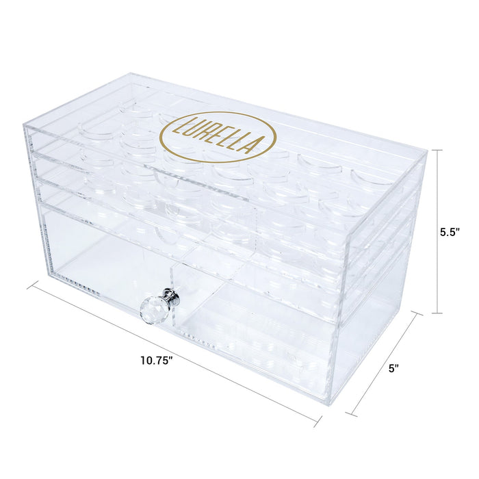 Lurella Clear Acrylic Eyelash Accessory Organizer Box 4 Layers - ikatehouse