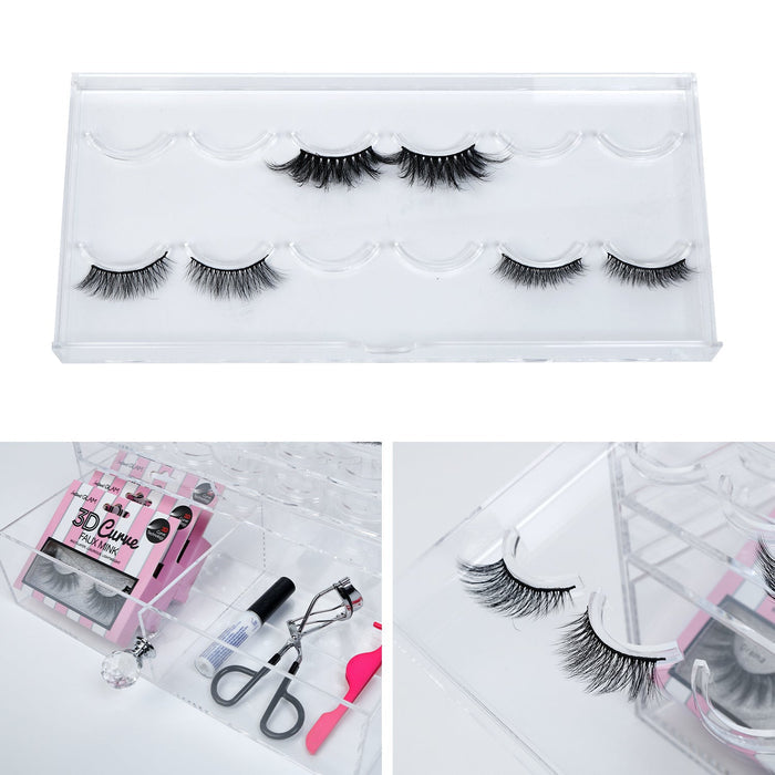 Lurella Clear Acrylic Eyelash Accessory Organizer Box 4 Layers - ikatehouse
