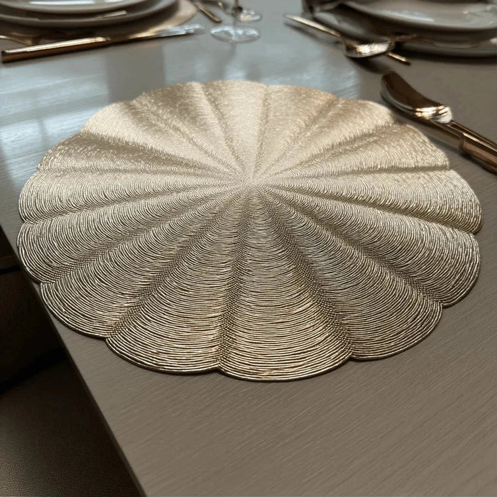 Lyra Gold Round Placemats - Set of 4