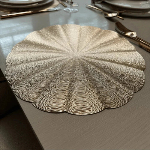 Lyra Gold Round Placemats - Set of 4
