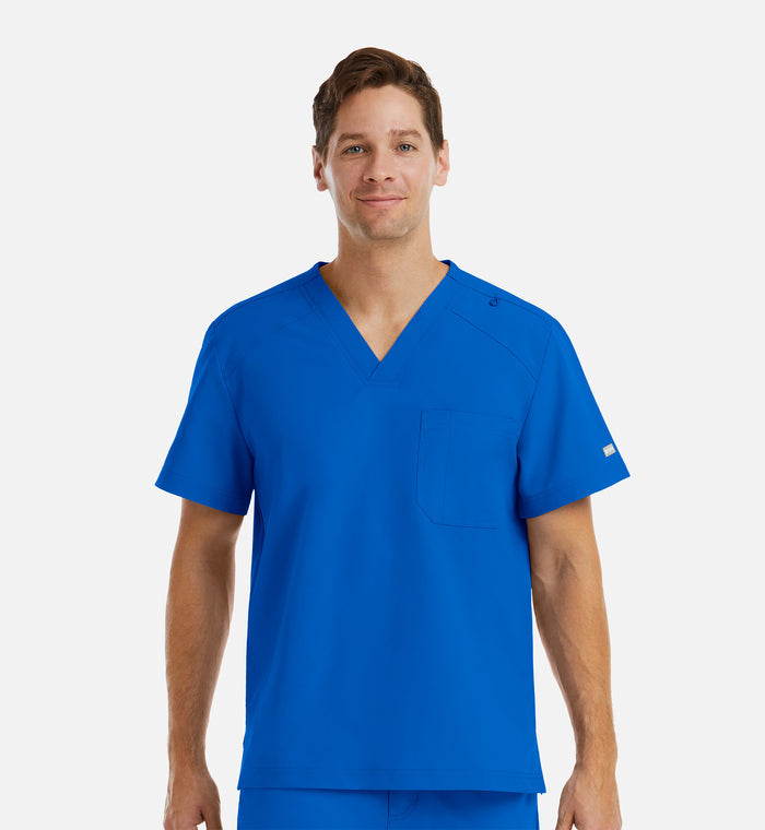 Maevn Momentum Mens V-Neck 1-Pocket Tuck In Scrub Top