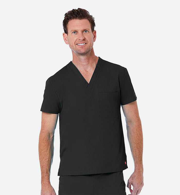 Maevn Red Panda Unisex 1-Pocket V-Neck Tuck In Scrub Top