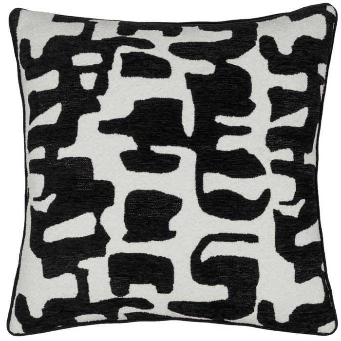 Manu Monochrome Abstract Pattern Feather Filled Cushion - 50x50cm Textiles