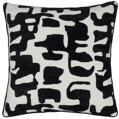 Manu Monochrome Abstract Pattern Feather Filled Cushion - 50x50cm Textiles