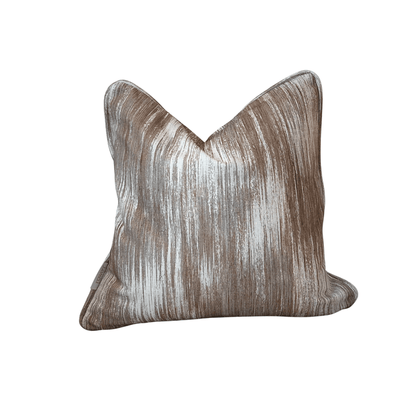 Marat Copper & Cream Abstract Patterned Feather Filled Cushion - 50x50cm