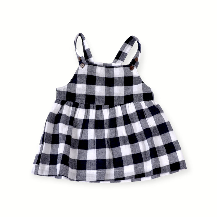 Maria Navy Checker Gingham Dress + Shirt Set (Organic Cotton)