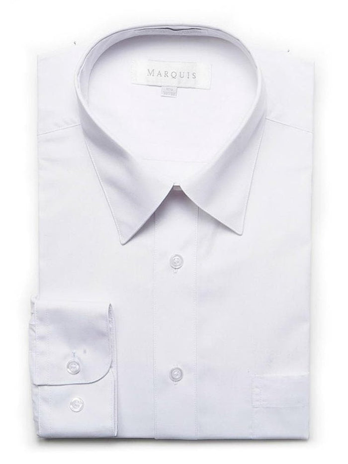 Marquis Bestselling Items Marquis Mens Classic Fit Solid White Cotton Blend Dress Shirt