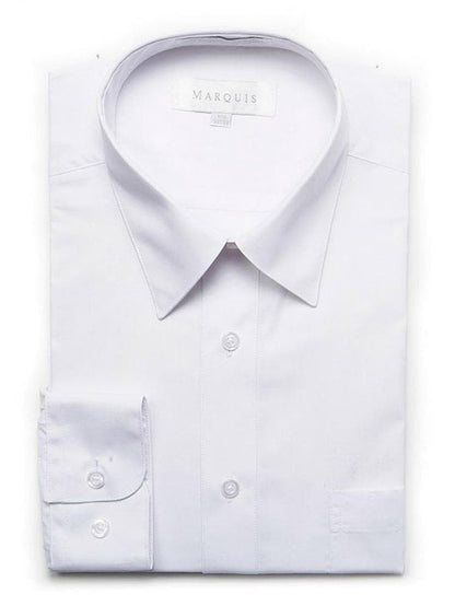 Marquis Bestselling Items Marquis Mens Classic Fit Solid White Cotton Blend Dress Shirt