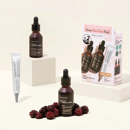 MARY & MAY Believe In Truth idebenone blackberry serum duo twin pack بكج مميز سيروم البلاك بيري وكريم العين من ماري اند ماي