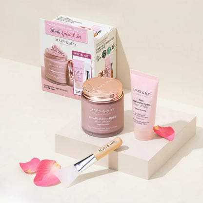 MARY & MAY Believe In Truth Rose Hyaluronics mask special set بكج مميز لاقنعة بالازهار للبشرة من ماري اند ماي