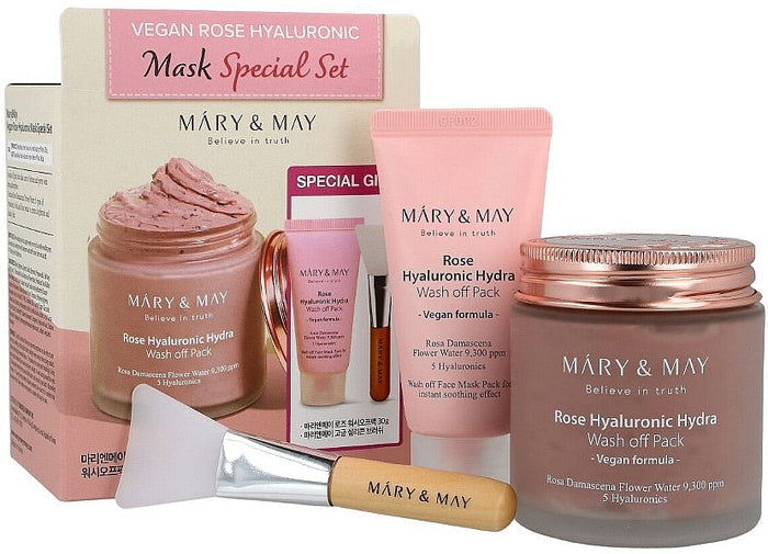 MARY & MAY Believe In Truth Rose Hyaluronics mask special set بكج مميز لاقنعة بالازهار للبشرة من ماري اند ماي