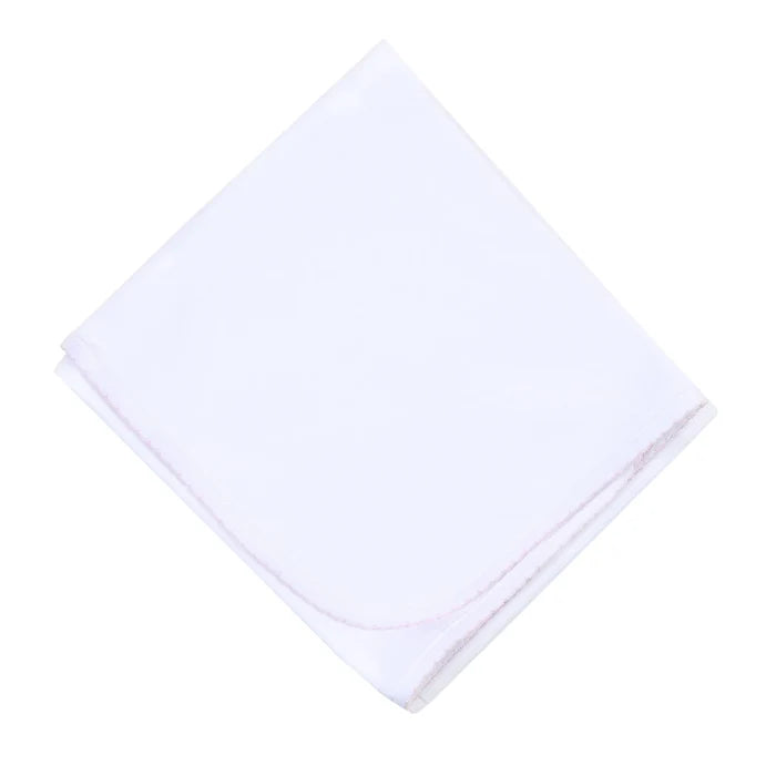 MB Essentials Receiving Blanket w/ Pink Trim