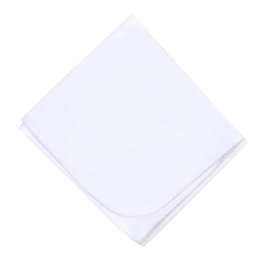 MB Essentials Receiving Blanket w/ Pink Trim