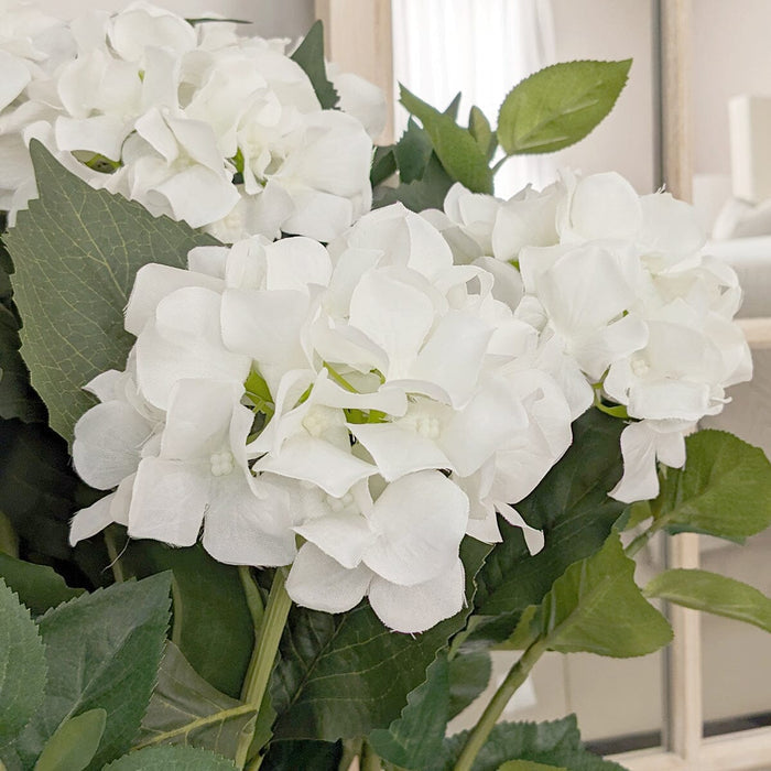 Medium White Faux Hydrangea Potted Plant Accessories